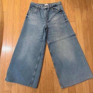 Zara Palazzo Flare Jeans in Light Blue
